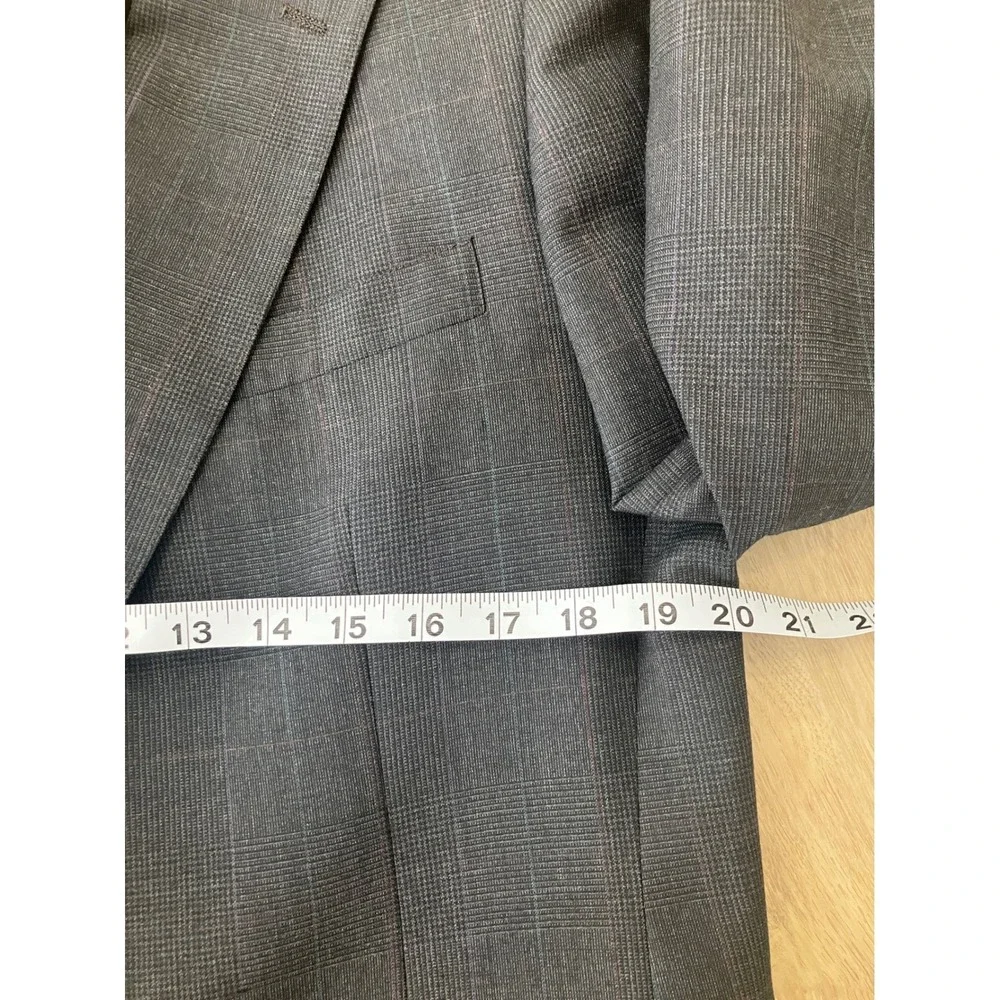 Polo University Club by Ralph Lauren Men's Grey Plaid Suit Jacket Blazer 40R